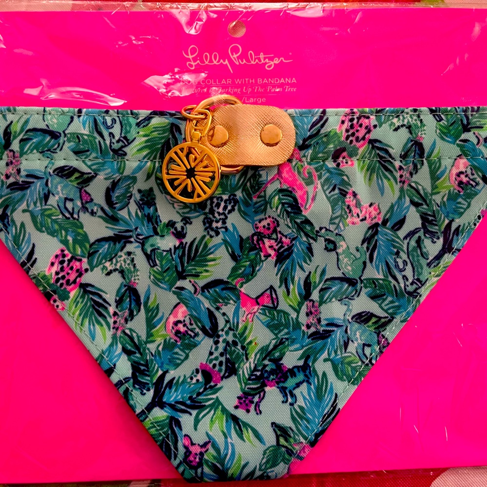 Lilly Pulitzer Dog Collar With Bandana NWT